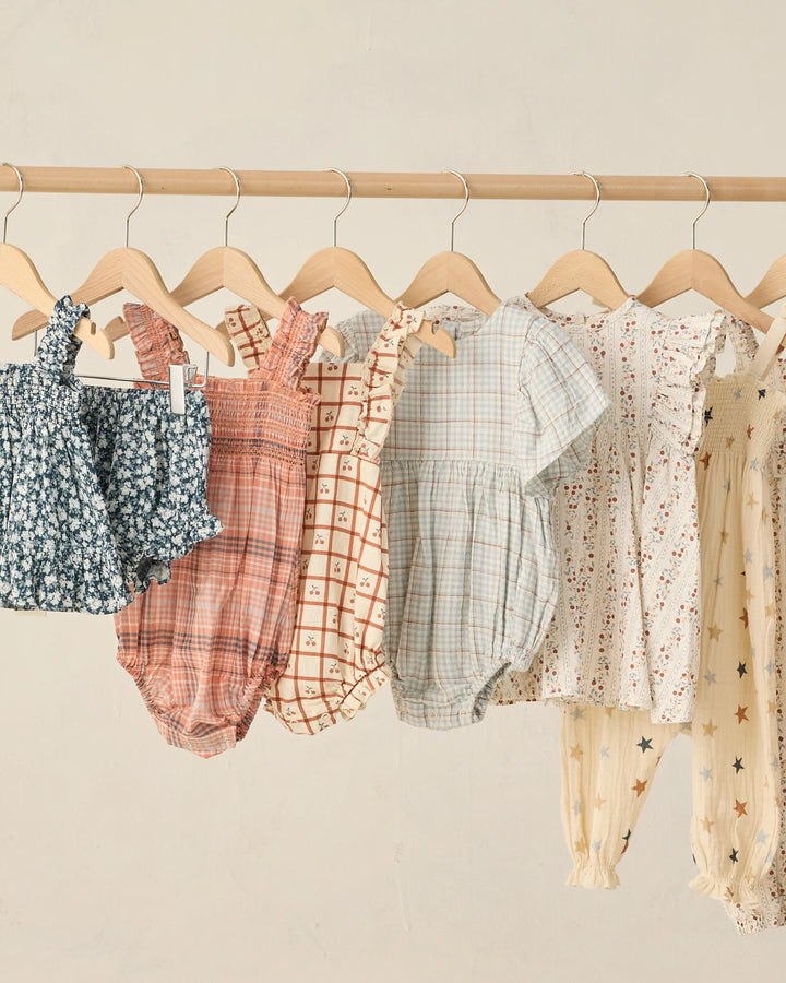 Rylee + Cru Chiara Romper - Cherry Check