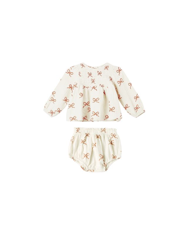 Rylee + Cru Sophia Top + Bloomer Set - Ruby Bows