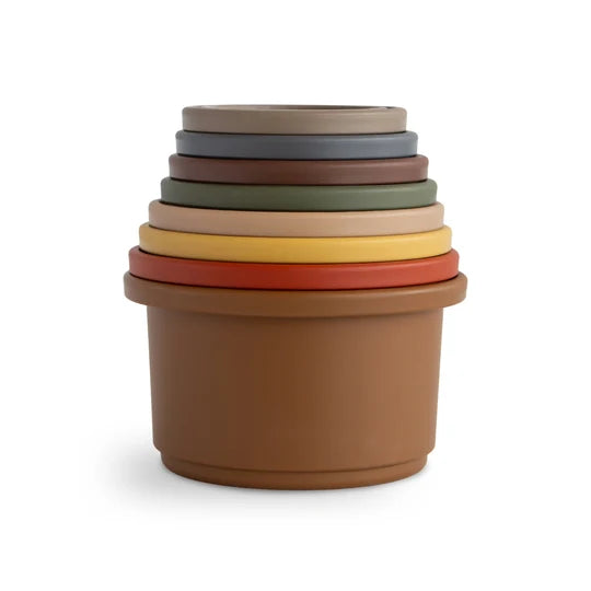 Mushie Stacking Cups Tower - Retro