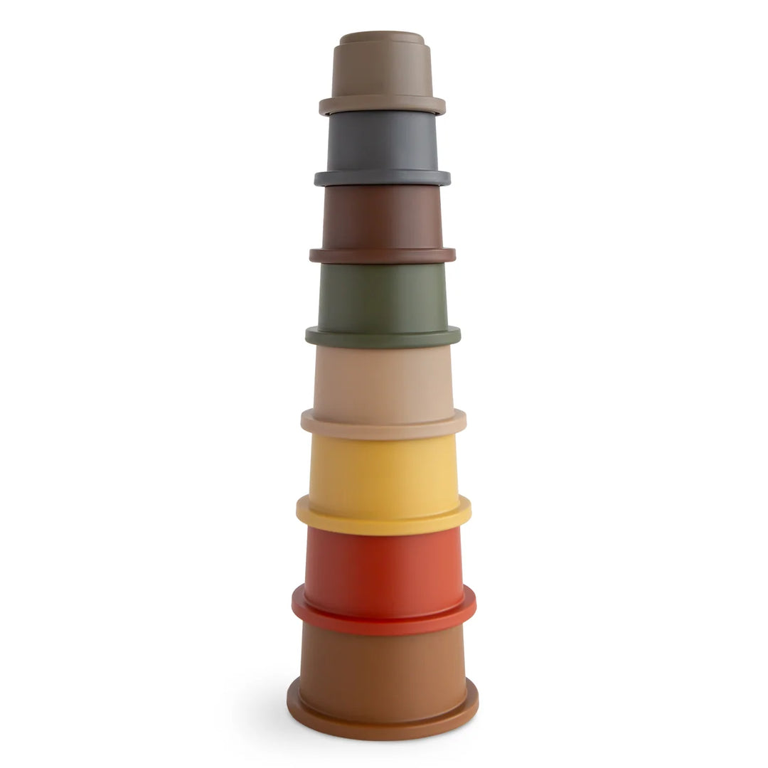 Mushie Stacking Cups Tower - Retro