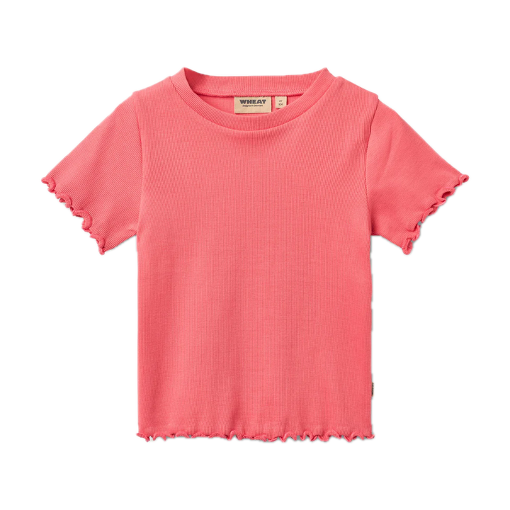 Wheat Rib Short Sleeve T-shirt Alicia - Watermelon