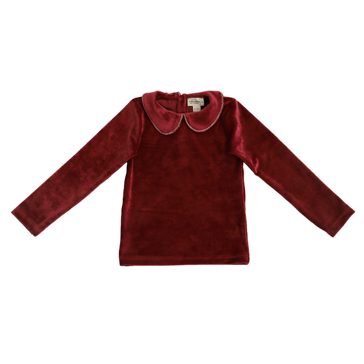 Kalinka Kids Rita Velvet Top - Cherry