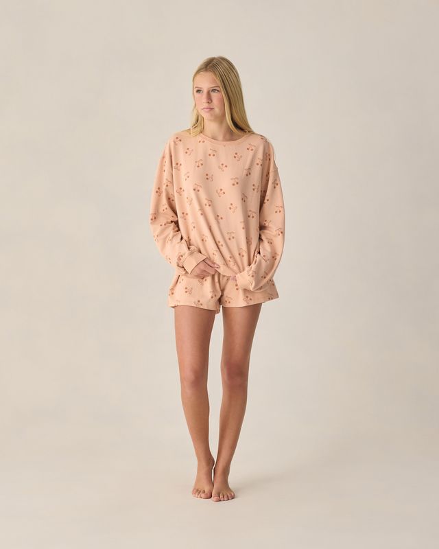 Rylee + Cru Teen Summer Terry Set - Cherry Bows