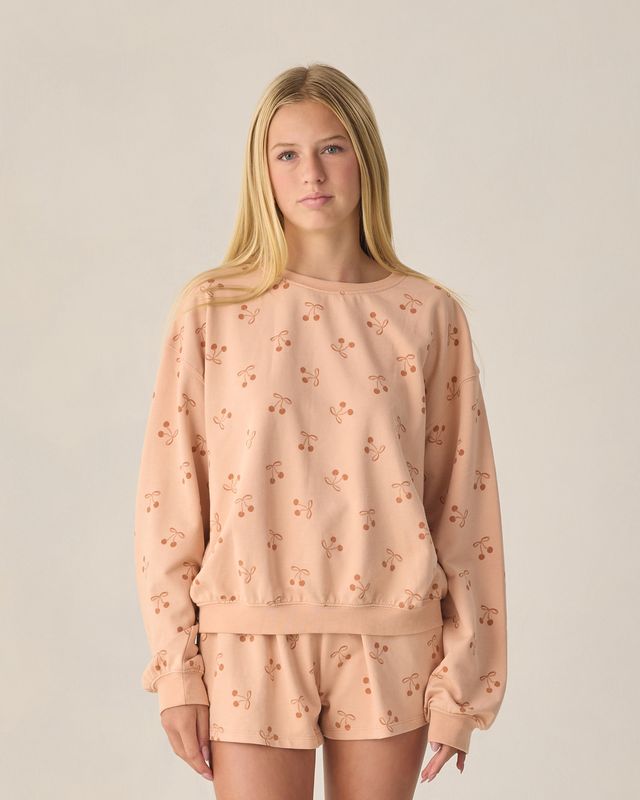Rylee + Cru Teen Summer Terry Set - Cherry Bows