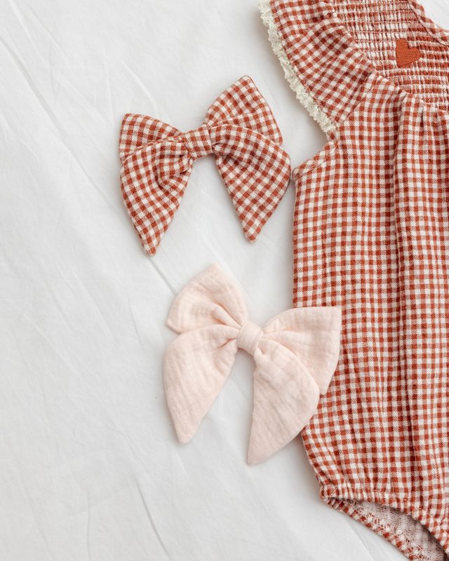 Quincy Mae Lenore Romper - Red Gingham