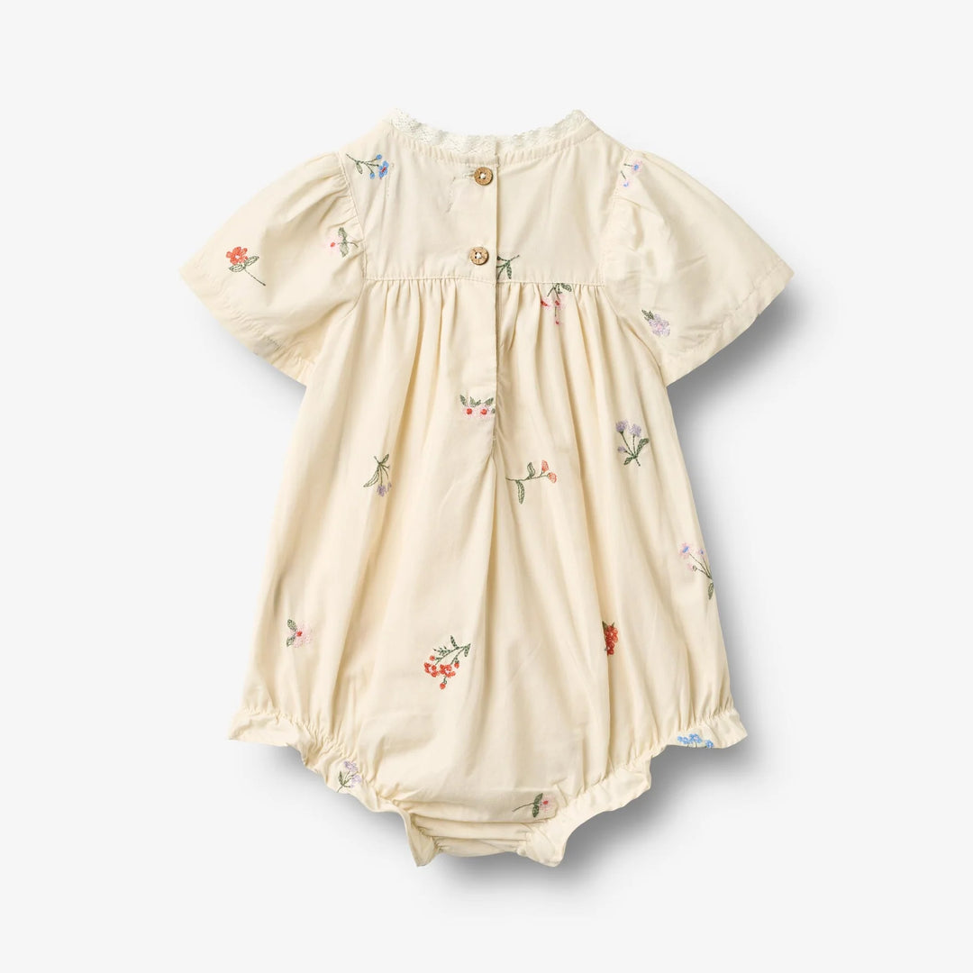 Wheat Romper Margit - Ivory Embroidery Flowers