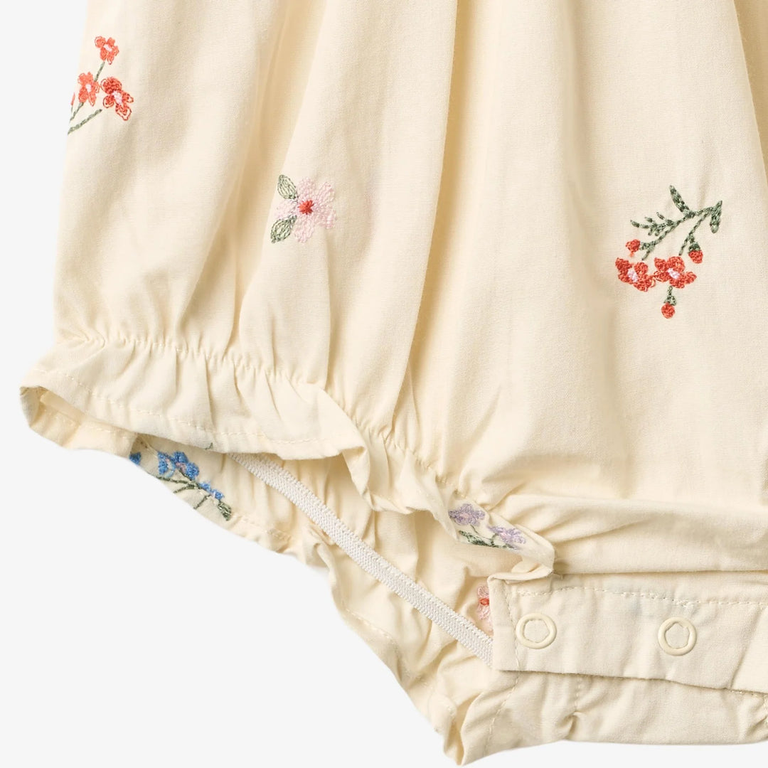 Wheat Romper Margit - Ivory Embroidery Flowers