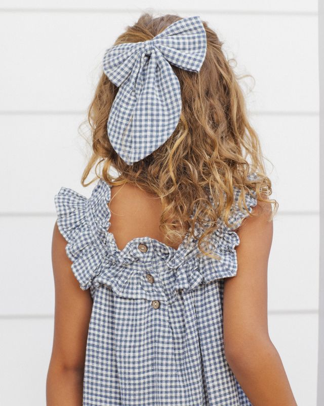 Rylee + Cru Oversized Bow - Marine Gingham