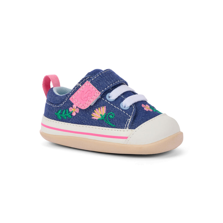 See Kai Run Stevie Mini Sneaker - Blue Denim/Garden