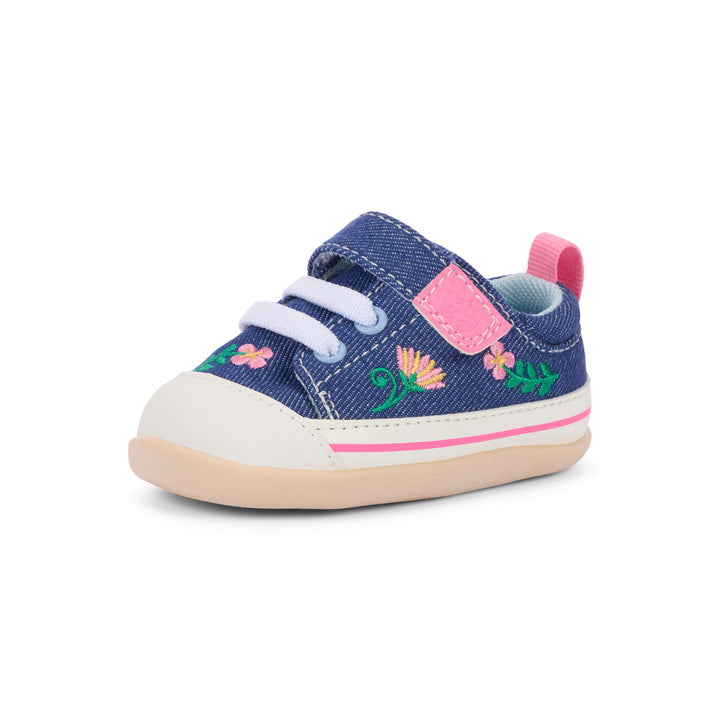 See Kai Run Stevie Mini Sneaker - Blue Denim/Garden