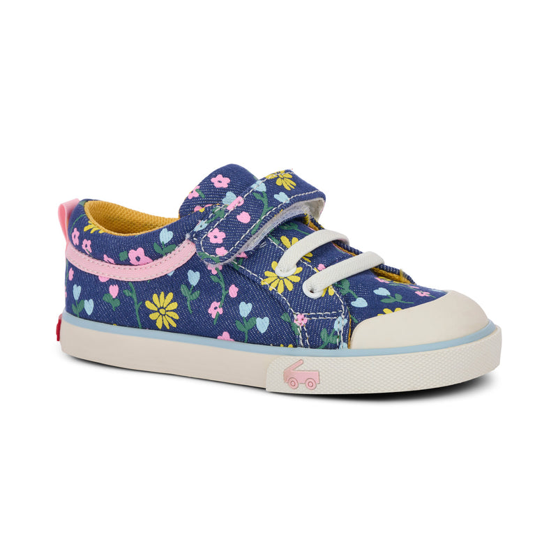See Kai Run Kristin Sneaker - Blue Denim Floral
