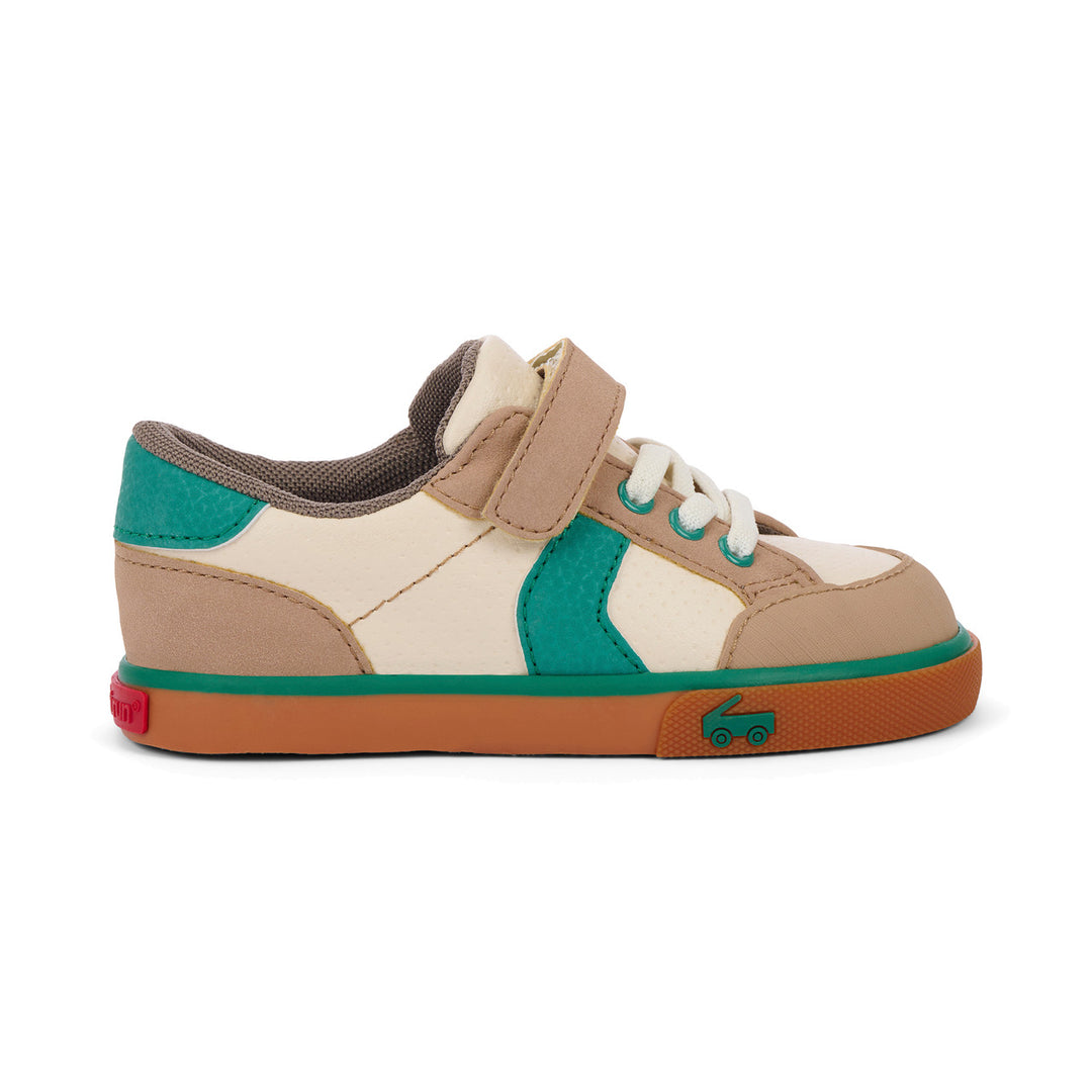 See Kai Run Connor Sneaker - Beige/Jungle Green