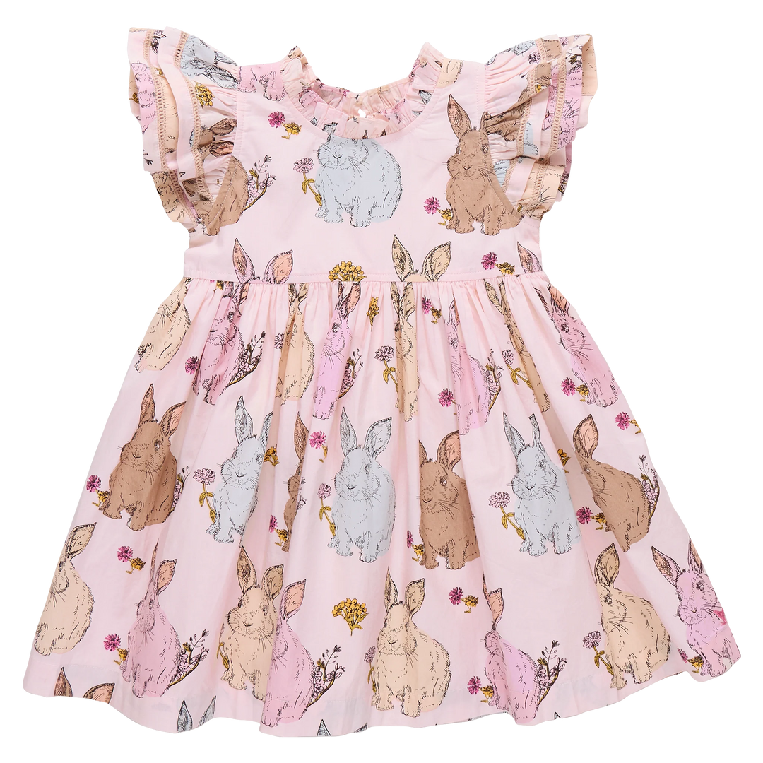 Pink Chicken Girls Jennifer Double Ruffle Dress - Vintage Bunny