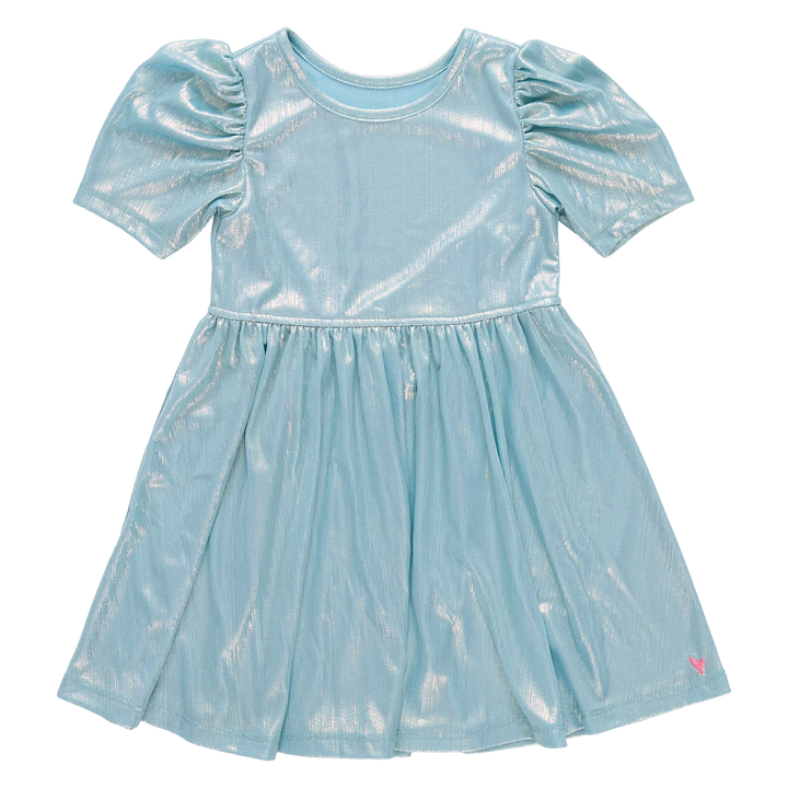 Pink Chicken Lame Laurie Dress - Ice Blue