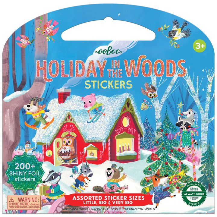 Eeboo Holiday In The Woods Shiny Sticker Book