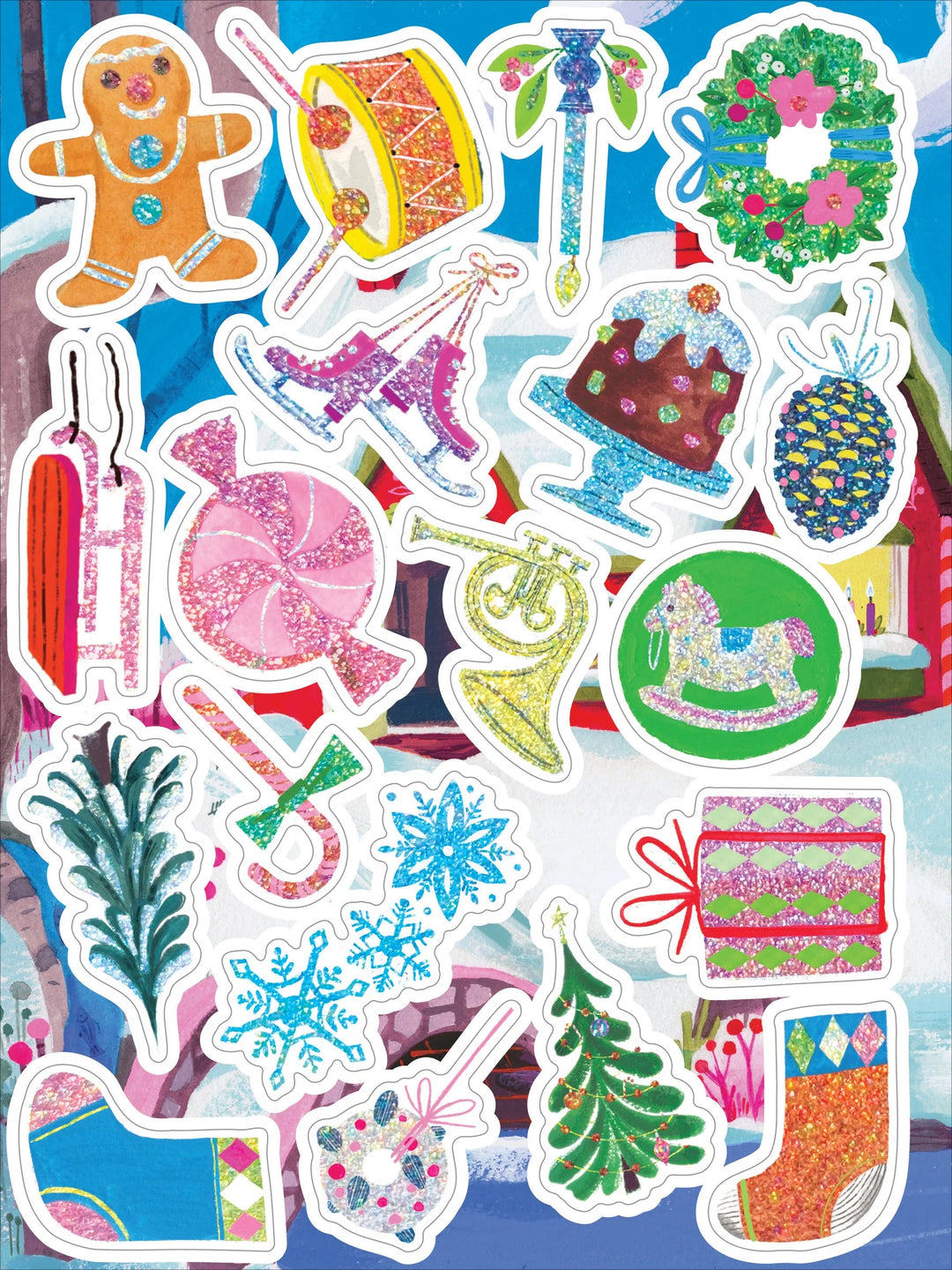 Eeboo Holiday In The Woods Shiny Sticker Book