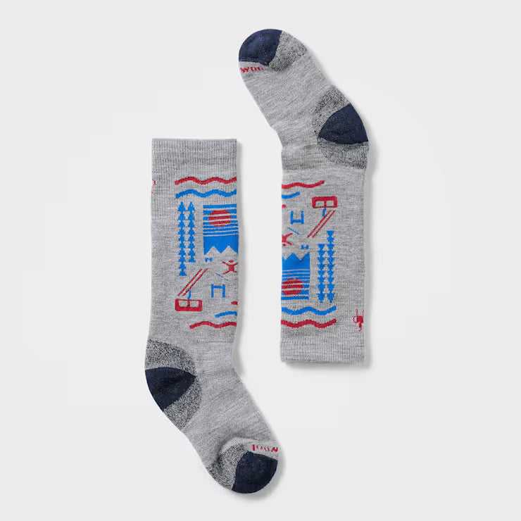 Smartwool Kids' Wintersport Ski Day Over The Calf Socks - Light Grey