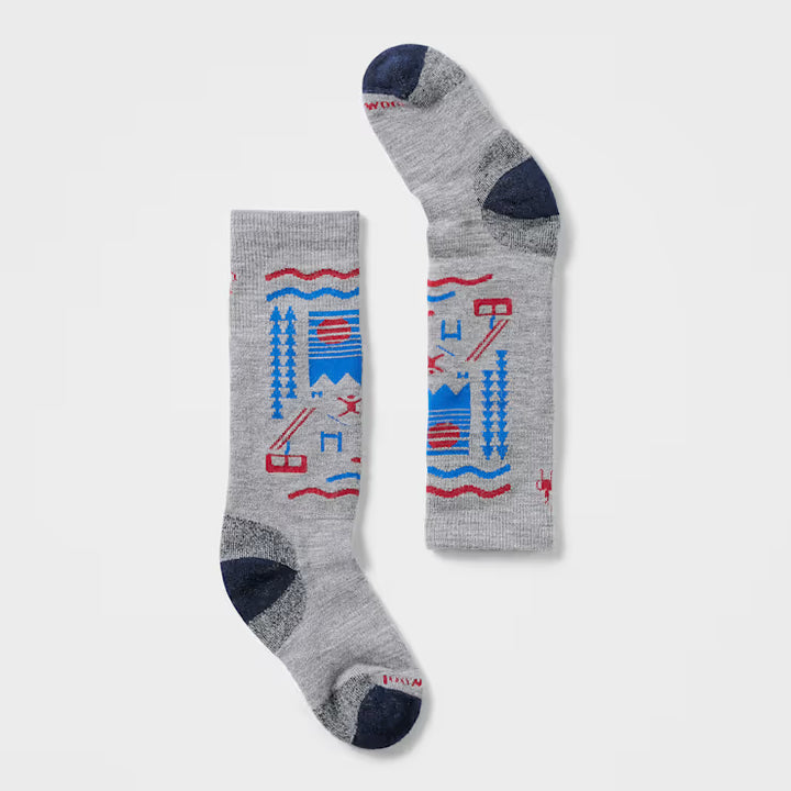 Smartwool Kids' Wintersport Ski Day Over The Calf Socks - Light Grey