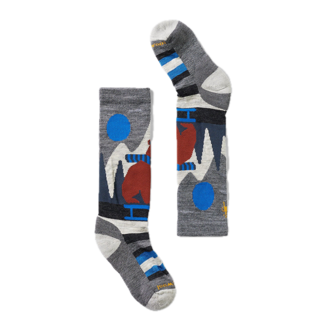 Smartwool Kids' Ski Sleigh Bear Over The Calf Socks - Medium Gray