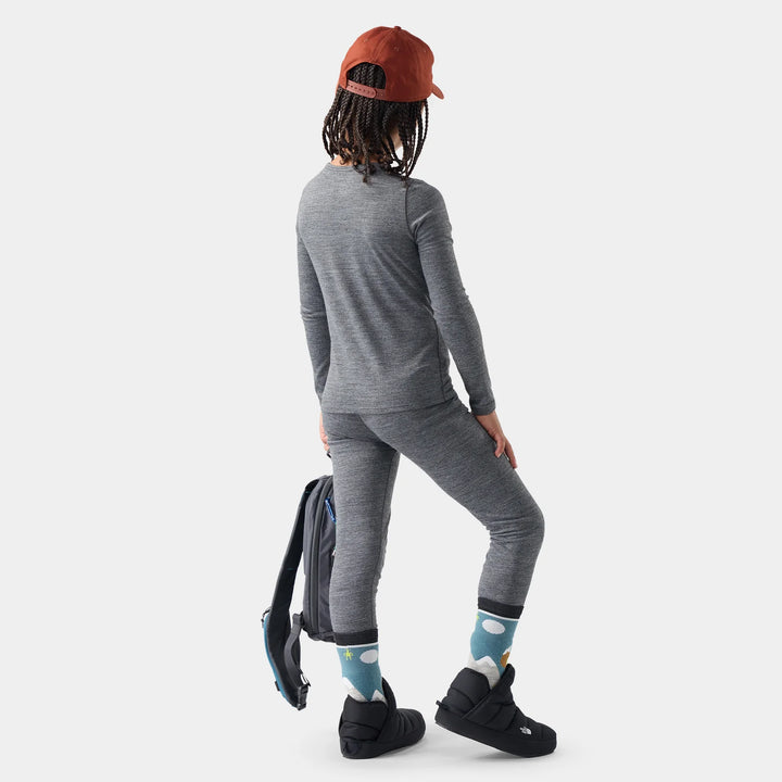Smartwool Kids' Classic Merino Blend Base Layer Crew - Charcoal Heather