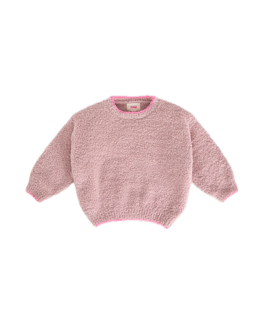 7AM Enfant Boxy Sweater Fuzzy - Ash Rose