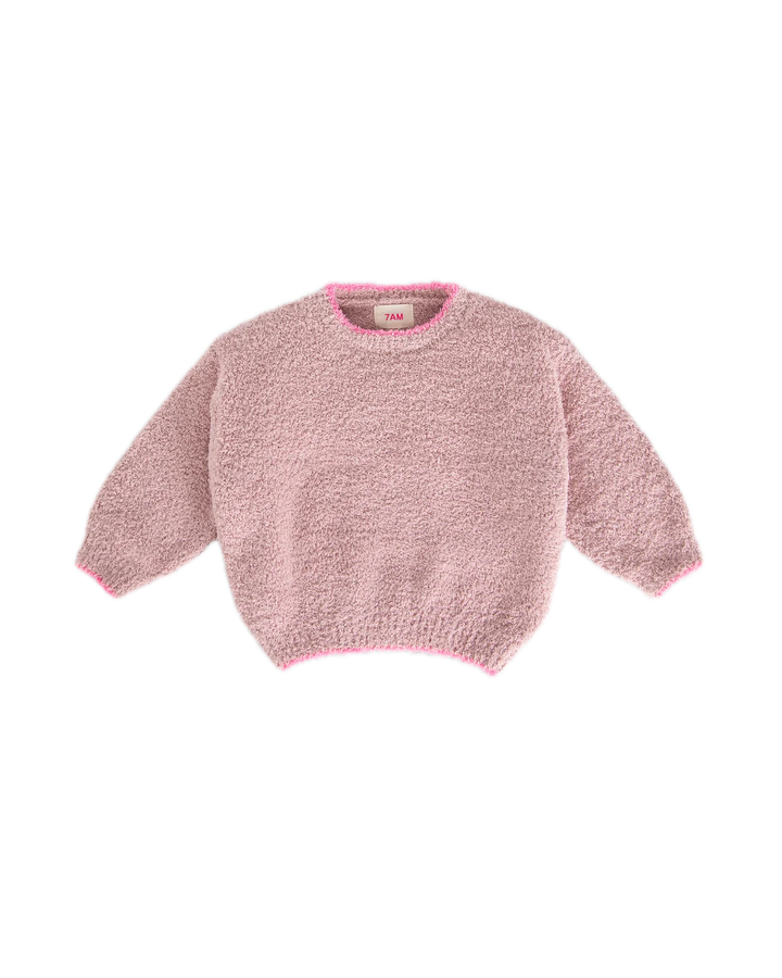 7AM Enfant Boxy Sweater Fuzzy - Ash Rose