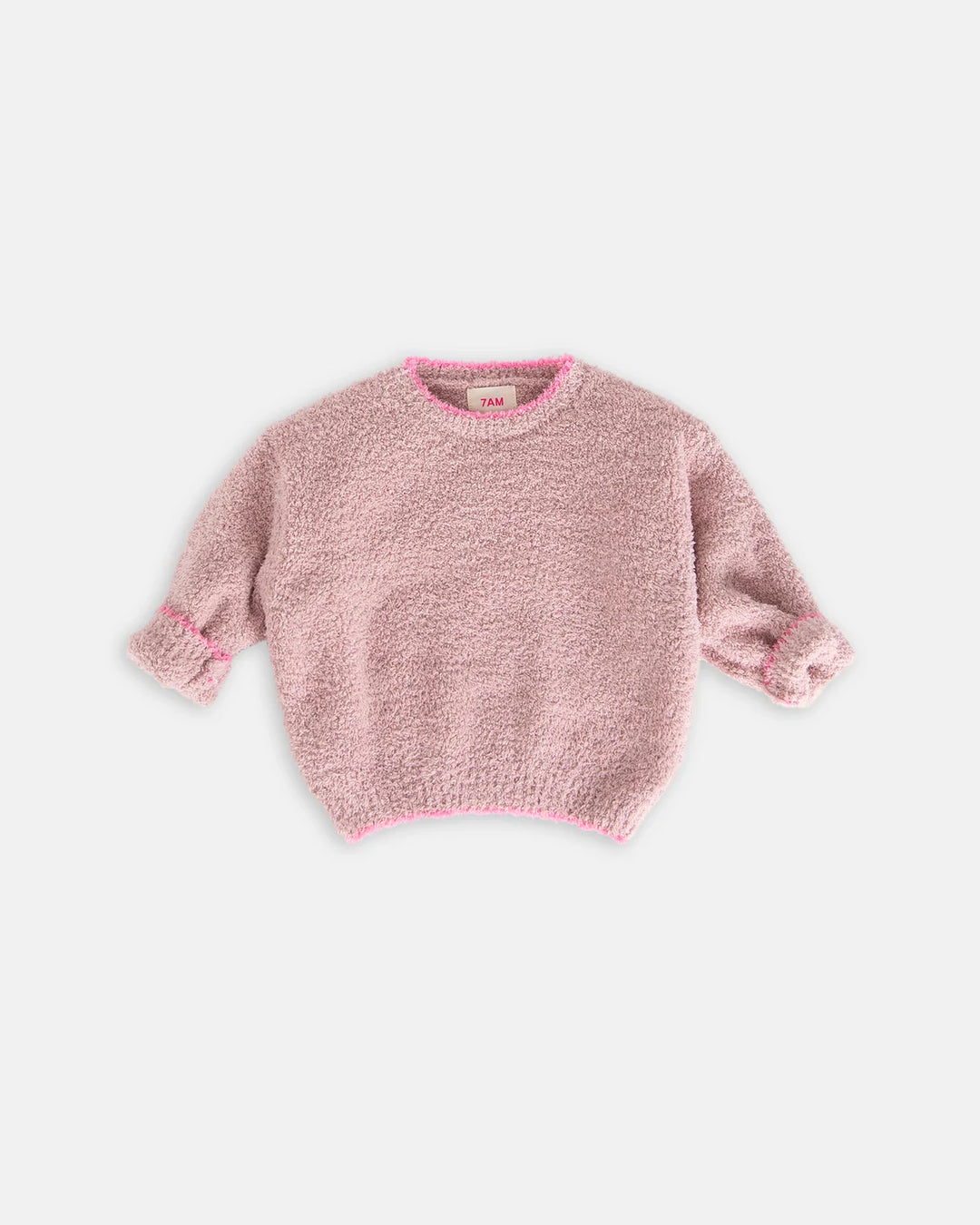 7AM Enfant Boxy Sweater Fuzzy - Ash Rose