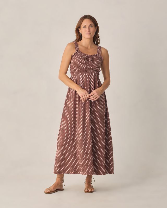 Rylee + Cru Women's Jane Dress - Chocolate Polka Dot