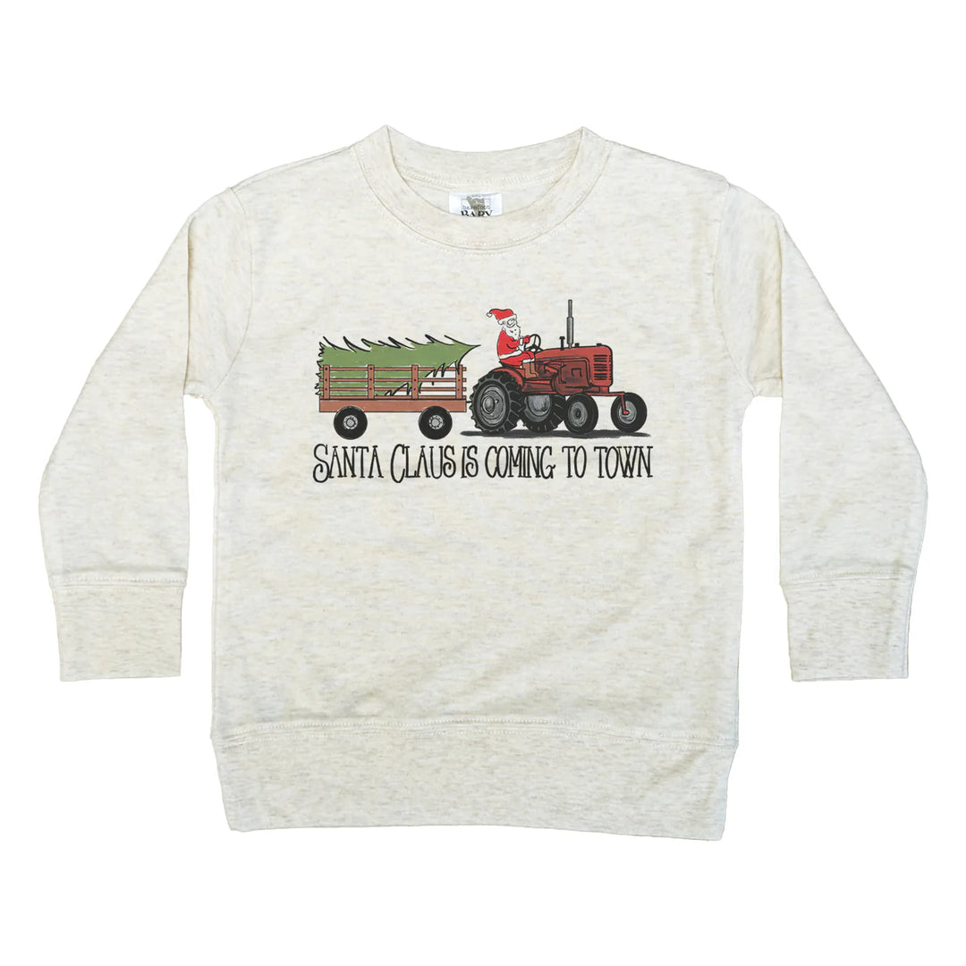 Barefoot Baby Santa Claus Tractor Tee