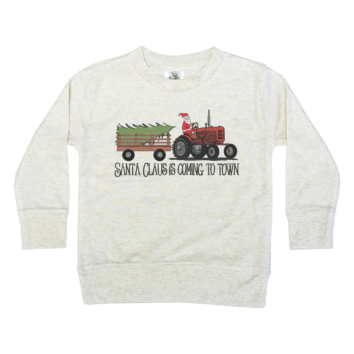 Barefoot Baby Santa Claus Tractor Tee