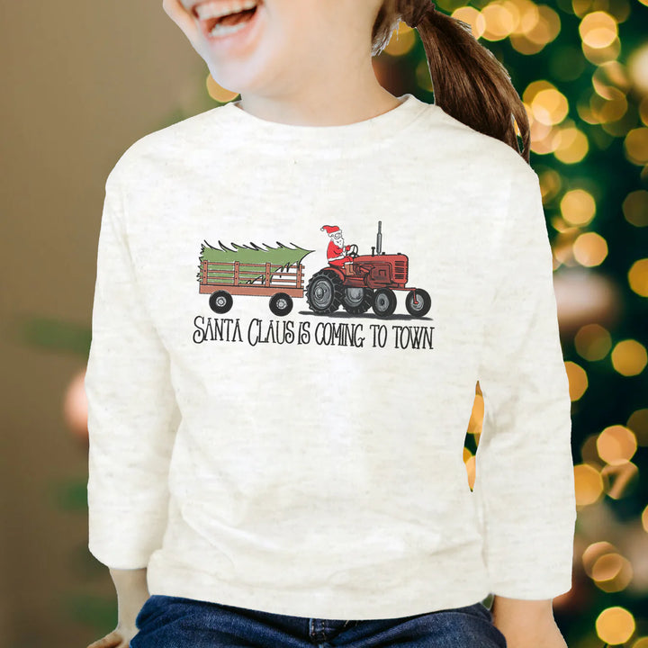 Barefoot Baby Santa Claus Tractor Tee