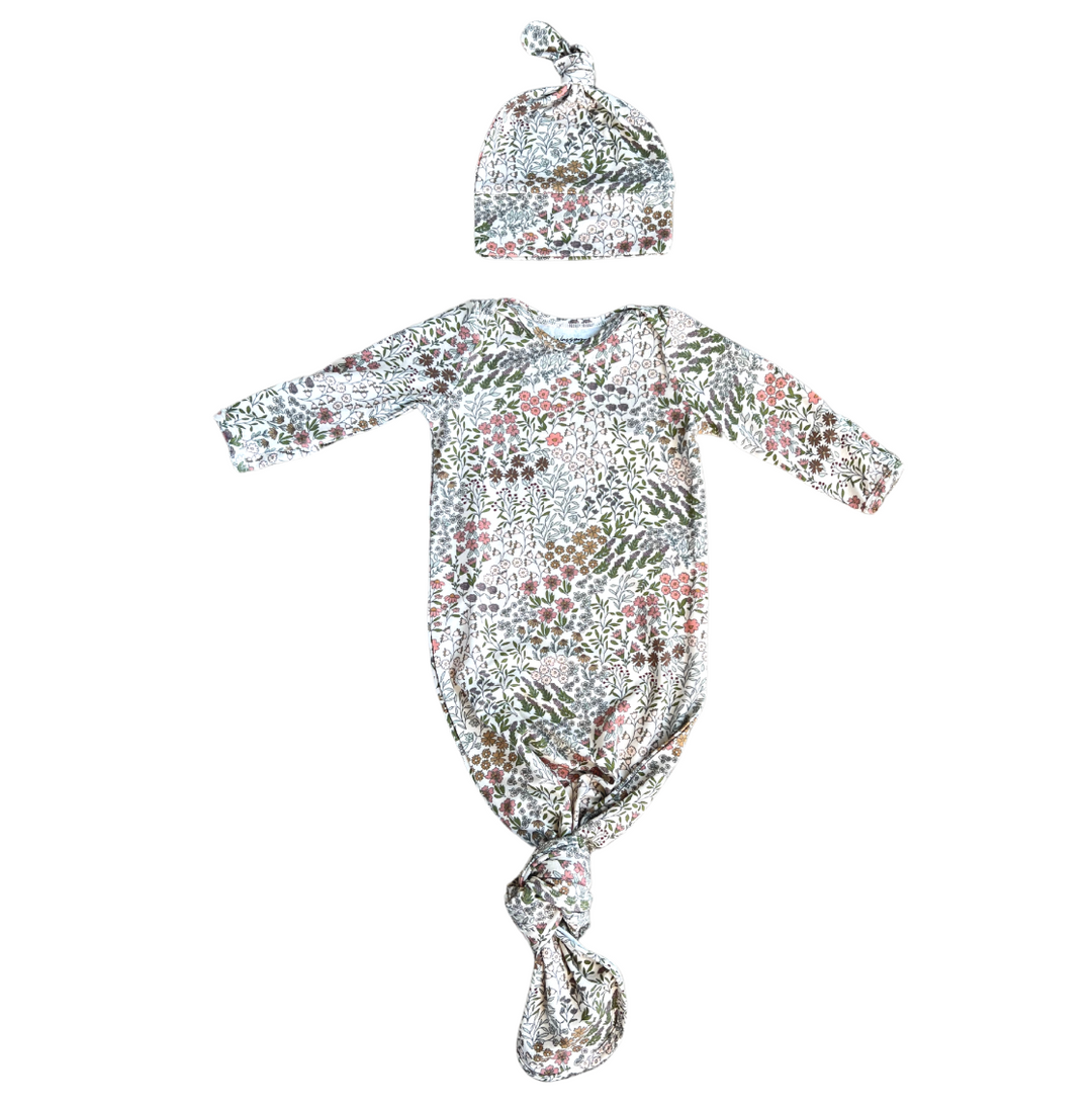 Babysprouts Knotted Sleeper Set - Winter Floral