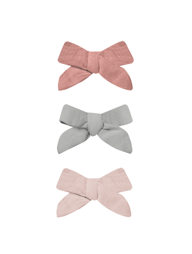 Quincy Mae Bow Clip Set of 3 - Lipstick, Sky, Bubblegum