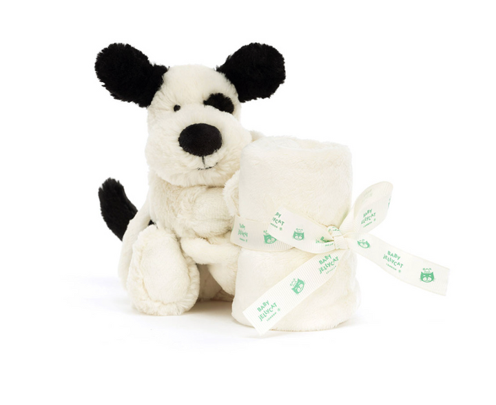 Jellycat Bashful Black and Cream Puppy Soother