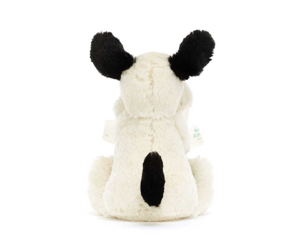 Jellycat Bashful Black and Cream Puppy Soother