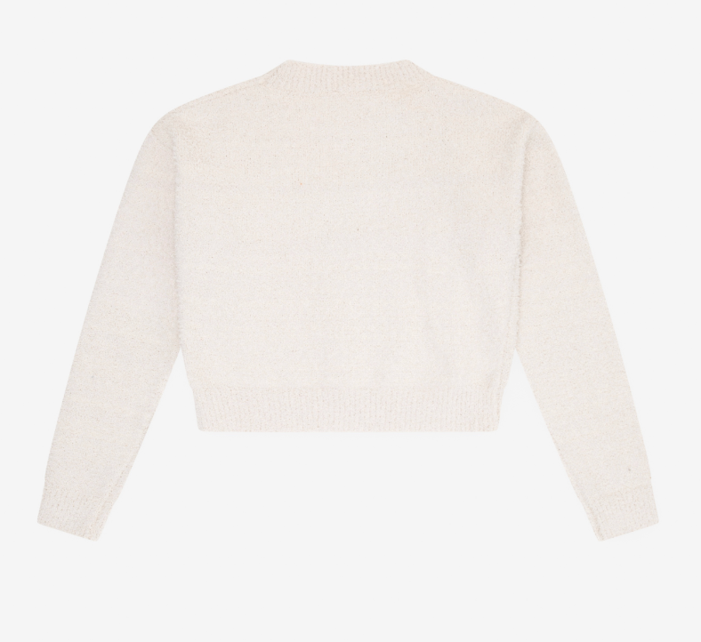 Tenly Sherpa Crew Neck Sweater - Ecru