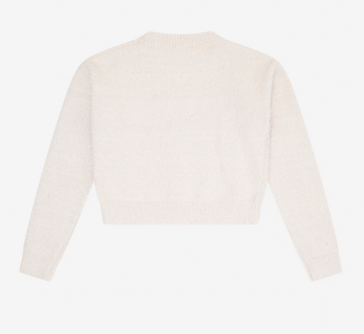 Tenly Sherpa Crew Neck Sweater - Ecru