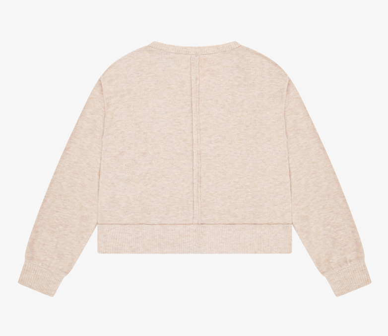 Tenly Hacci Jersey Cropped Tunic - Latte