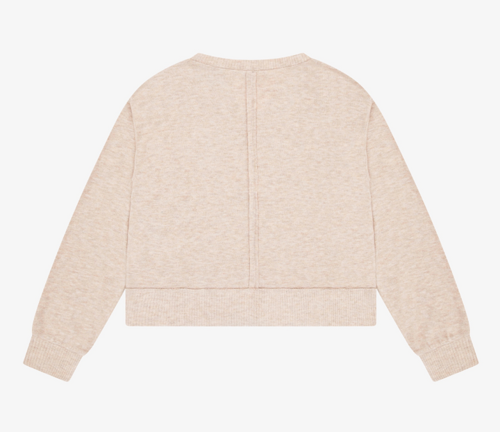 Tenly Hacci Jersey Cropped Tunic - Latte