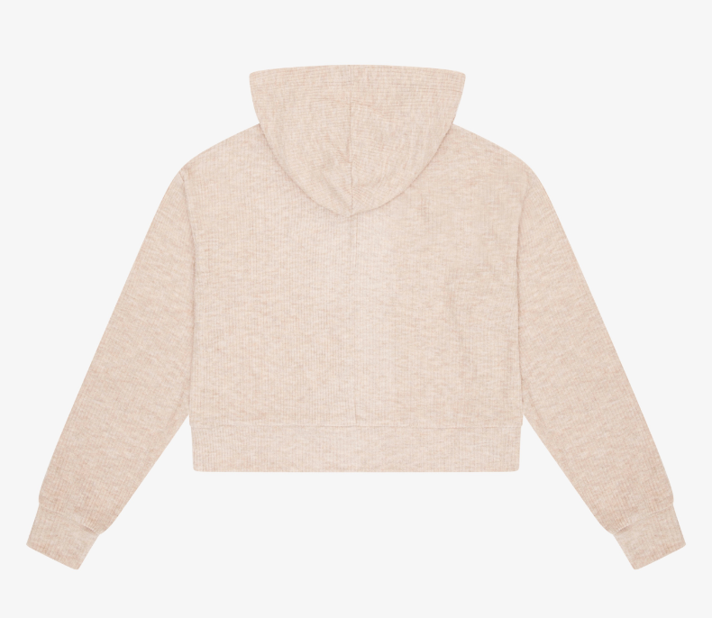 Tenly Hacci Rib Box Hoodie - Latte