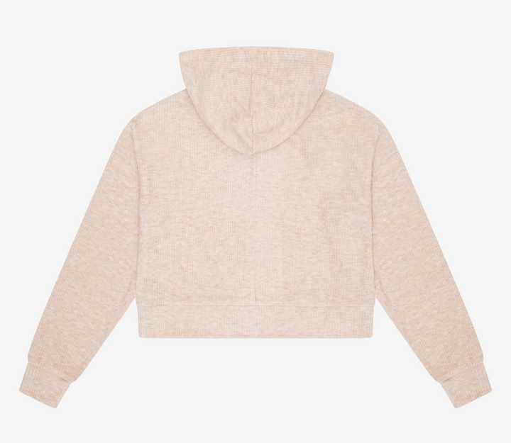 Tenly Hacci Rib Box Hoodie - Latte