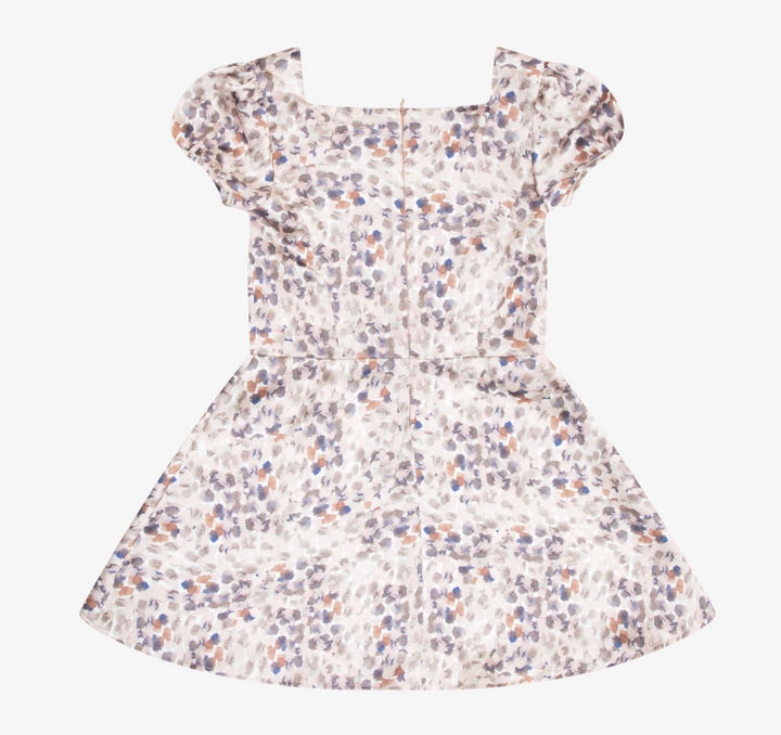 Tenly Satin Puff Sleeve Jubilee Dress - Desert Sand