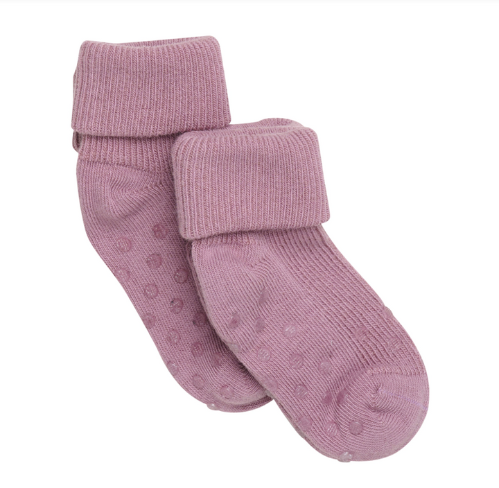 Minymo Ribbed Grippy Baby Socks - Orchid