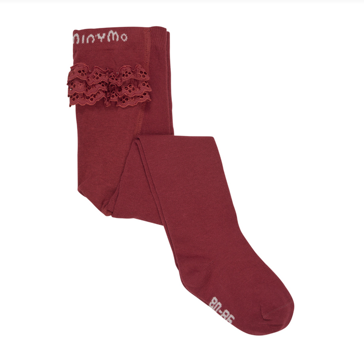 Minymo Lace Tights - Rio Red