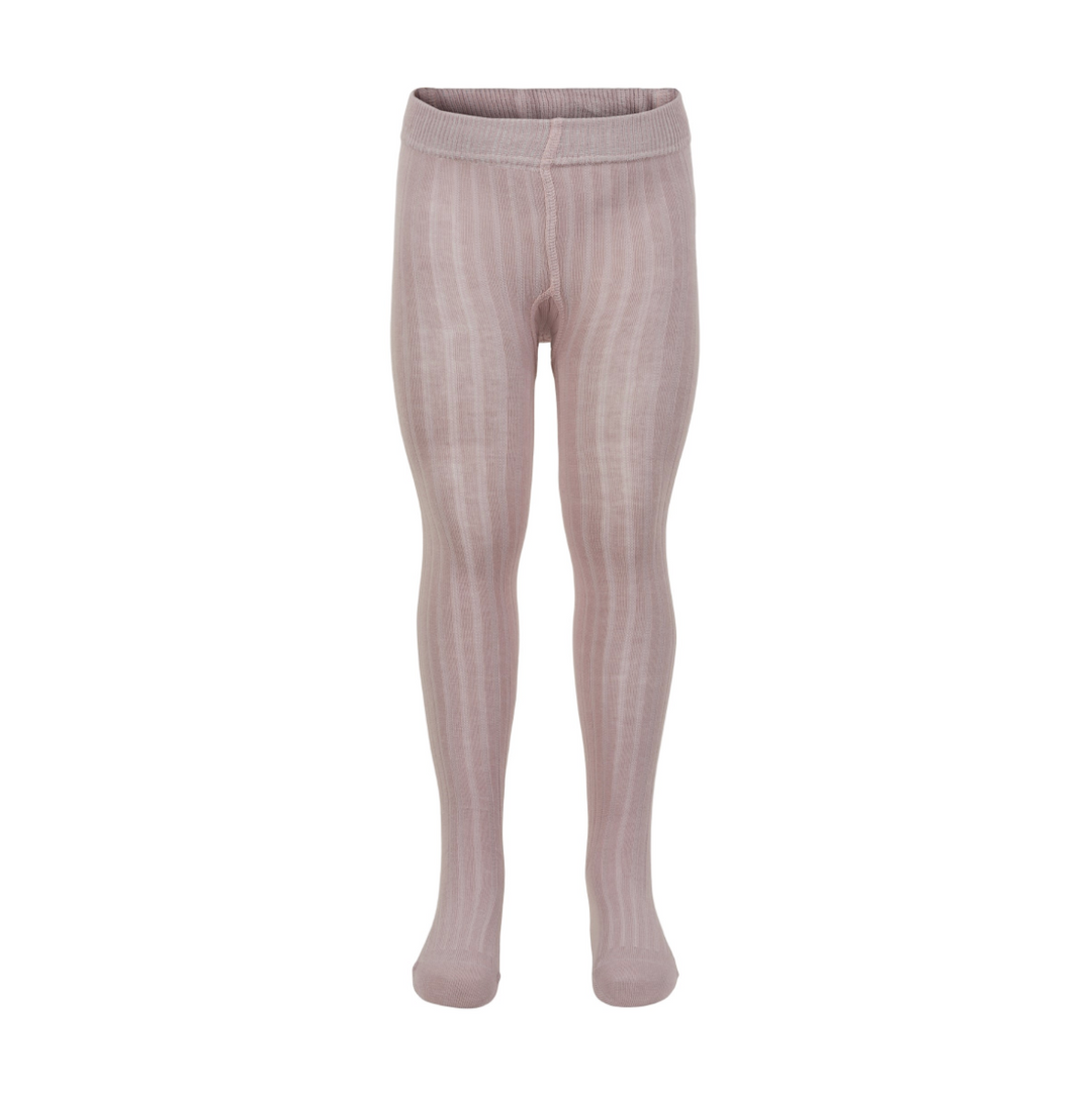 Minymo Ribbed Tights 2-Pack - Rose Smoke