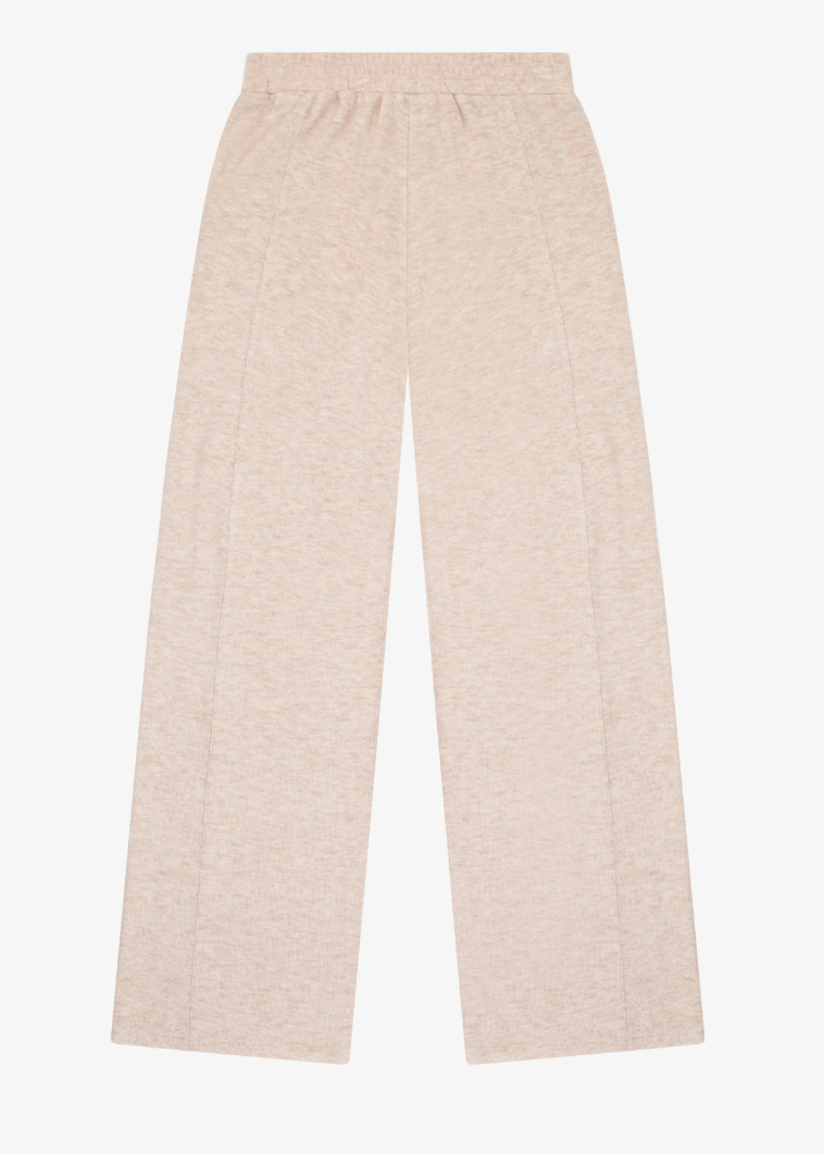 Tenly Hacci Jersey Wide Leg Pant - Latte