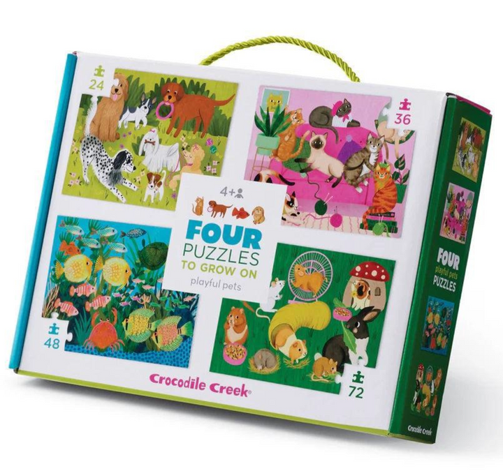 Crocodile Creek Crocodile Creek Four Puzzles - Playful Pets