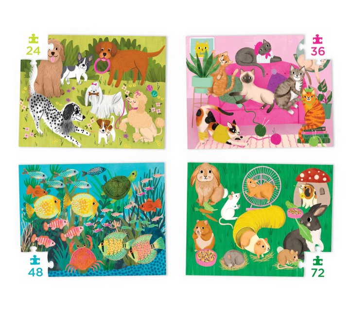 Crocodile Creek Crocodile Creek Four Puzzles - Playful Pets