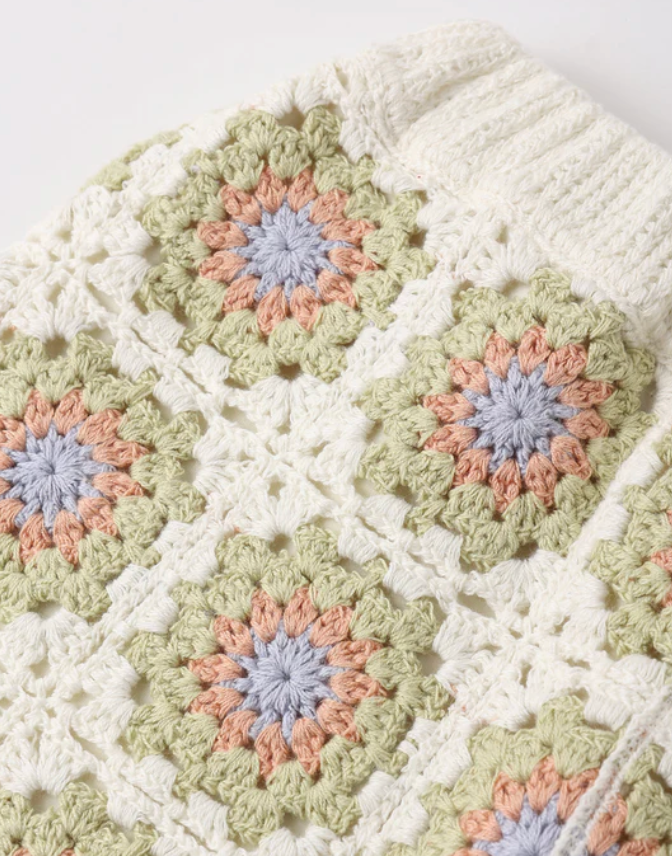 Rylee + Cru Crochet Tank Set - Citron Daisy Check