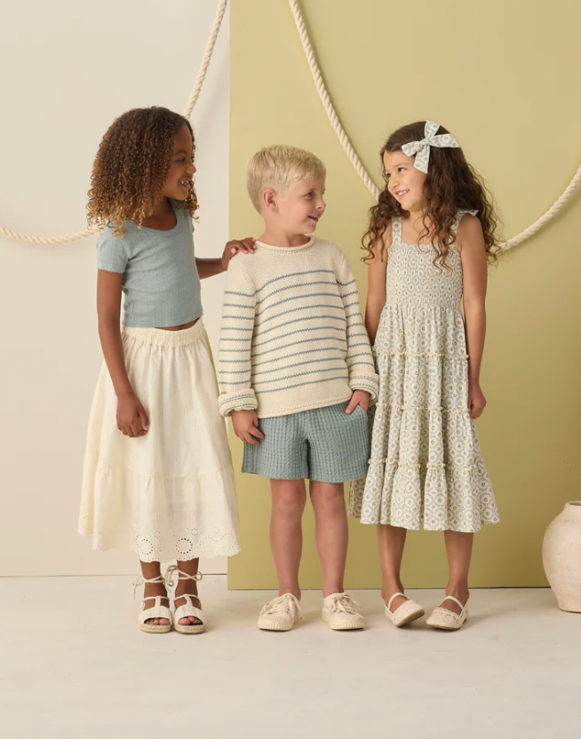 Rylee + Cru Pointelle Tee - Sea Green